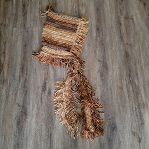 Fringed Hood / Hat With Scarf #2910